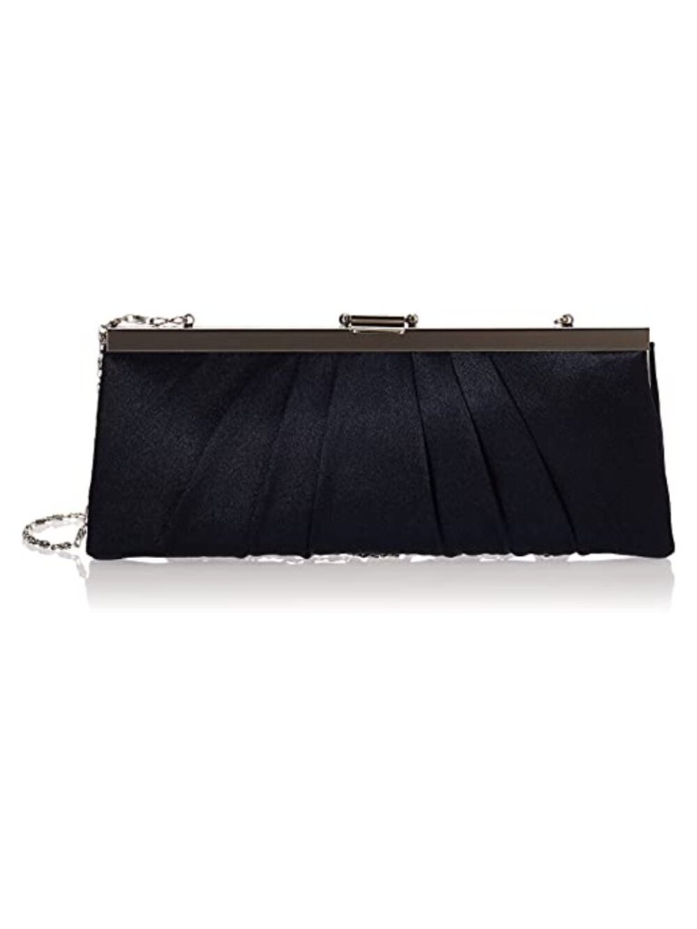 Satin Frame Evening Clutch Bag with Shoulder Chain